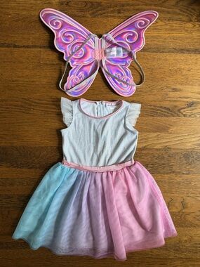 American Girl Butterfly Fairy Costume Dress with Wings - Pink & Pastel size 4